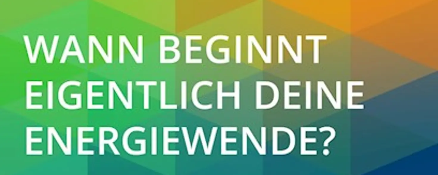 GASAG Kampagnenbild mit grünen, blauen und orangefarbenen Kacheln und dem Slogan "Wann beginnt eigentlich deine Energiewende"
